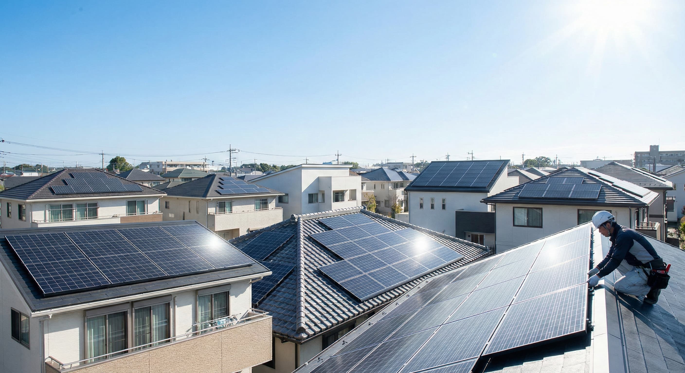 太陽光発電システム・屋根設置例