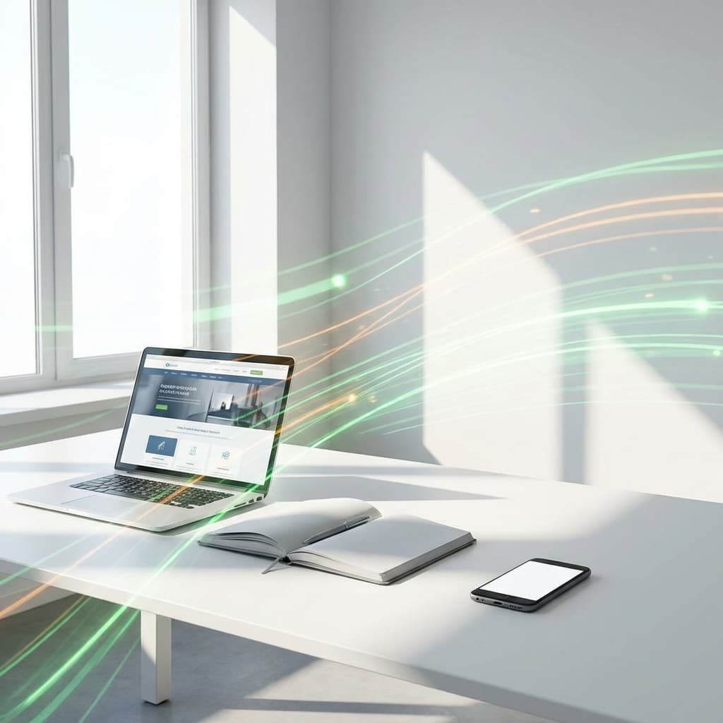 背景:清潔感のあるデスク周り または オペレーター